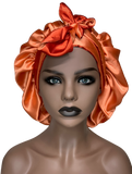 Rustic Orange Bonnet with Ties