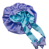 Reversible Lavender and Blue bonnet with ties