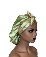 Sage Green Bonnet with Ties