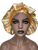 Orange Cream Bonnet with Ties