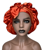 Rustic Orange Bonnet with Ties