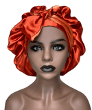 Rustic Orange Bonnet with Ties